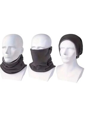 Grey Polar Fleece Neck Warmer Scarf Gaiter